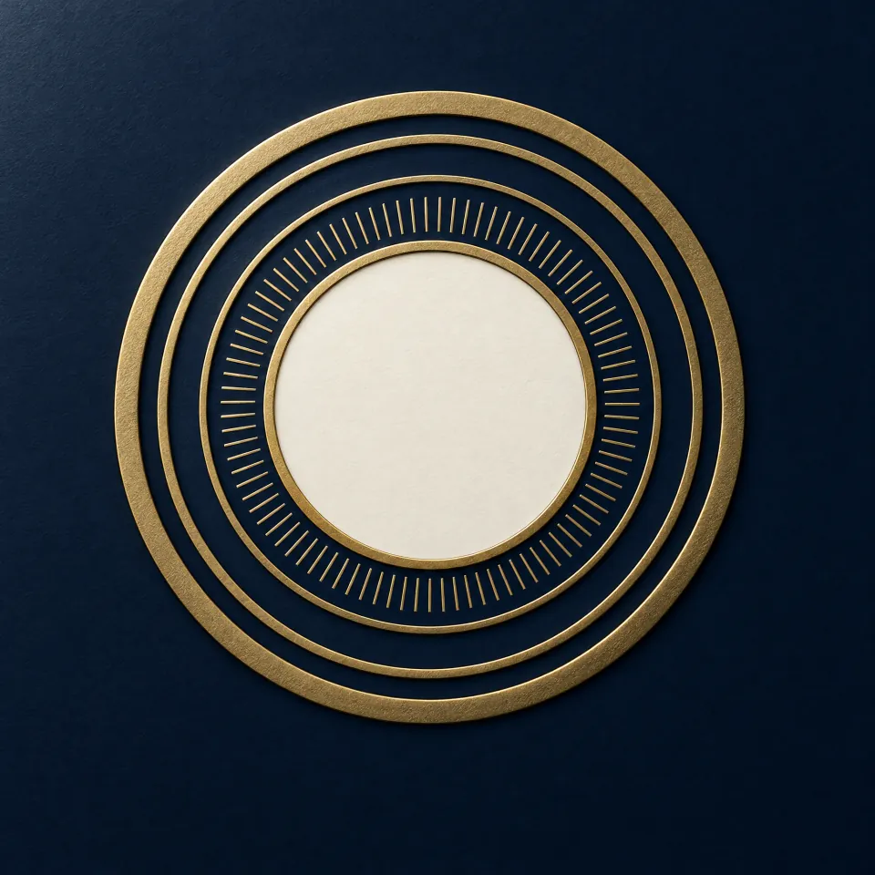 Abstract emblem of concentric engraved rings; a generic motif, not a mark of IAC or any third party.